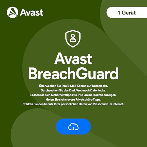 Avast Breach Guard 2024 - Vertrauliche Online-Daten vor Datenlecks schützen - für Windows | 1 Gerät | 1 Jahr | PC/Mac | Aktivierungscode per Email von Avast