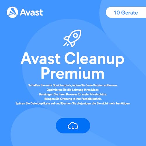 Avast Cleanup Premium 2024 - Junk-Dateien entfernen und das System beschleunigen - für Windows, macOS und Android | 10 Gerät | 1 Jahr | PC/Mac | Aktivierungscode per Email von Avast