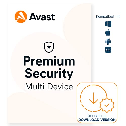 Avast Premium Security 2024 - Antivirenschutz für Windows, macOS, iOS und Android | 10 Gerät | 1 Jahr | PC/Mac | Aktivierungscode per Email von Avast