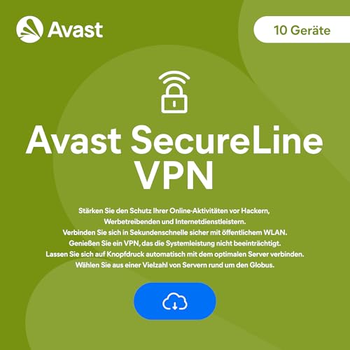 Avast SecureLine VPN 2024 - Virtual Private Network zum Schutz der Privatsphäre - für Windows, macOS, iOS und Android | 5 Gerät | 1 Jahr | PC/Mac | Aktivierungscode per Email von Avast