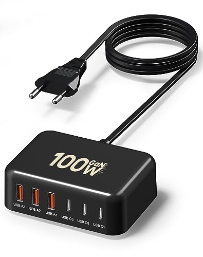 USB C Ladegerät, 100W GaN 6-Port netzteil USB C Gerätestromadapter mit Mehreren USB-A +USB-C 3.0 Ladestationen für iPhone15/14/Samsung Galaxy/Google/Huawei/Laptops/Tablets und andere USB-Geräte USB C Ladegerät, 100W GaN 6-Port netzteil USB C Gerätestromadapter mit Mehreren USB-A +USB-C 3.0 Ladestationen für iPhone15/14/Samsung Galaxy/Google/Huawei/Laptops/Tablets und andere USB-Geräte von Avatcen