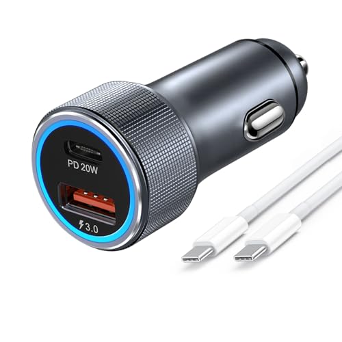 Zigarettenanzünder USB C, USB C Auto Ladegerät 2Port KFZ Ladegerät 36W PD&QC3.0 Car Charger Stecker mit 1.2M USB C Kabel für Galaxy S23/S22, Huawei, Tablette Zigarettenanzünder USB C, USB C Auto Ladegerät 2Port KFZ Ladegerät 36W PD&QC3.0 Car Charger Stecker mit 1.2M USB C Kabel für Galaxy S23/S22, Huawei, Tablette von Avatcen