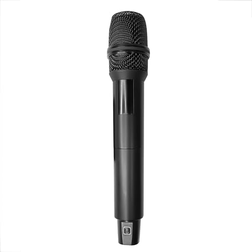 Aveek Drahtloses Mikrofon nur für Mikrofoneingang, UHF Metall Dynamisches Handmikrofon mit wiederaufladbarem Empfänger, 160ft Reichweite, Verstärker-Lautsprecher, Mixer-Grau (1 Pack) von Aveek