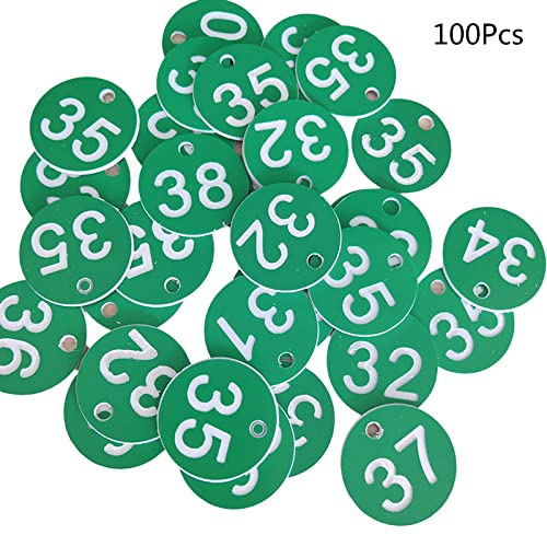 100 Stück Kunststoff-ID-Nummernschild, rund, für Schlüsselschilder, für Live-Nummern-Etiketten 1-100, 1-200, Nummern-Etiketten, Aufkleber, 1-300 Draht-Nummernschilder, elektrisch, 1-500 kleine von Avejjbaey