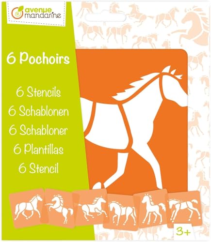 Avenue Mandarine 42644O - Set mit 6 Schablonen, 15 x 15 cm, geeignet für Kinder ab 3 Jahren, für Filz- und Farbstifte, Farben oder Farbbomben,Pferde, 1 Set Avenue Mandarine 42644O - Set mit 6 Schablonen, 15 x 15 cm, geeignet für Kinder ab 3 Jahren, für Filz- und Farbstifte, Farben oder Farbbomben,Pferde, 1 Set von Avenue Mandarine