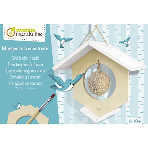 Avenue Mandarine CO172C Kreativset (Futterhäuschen für Vögel zum Zusammenbauen, um Vögel willkommen zu heißen oder zu füttern, geeignet für Kinder ab 6 Jahren) 1 Pack von Avenue Mandarine