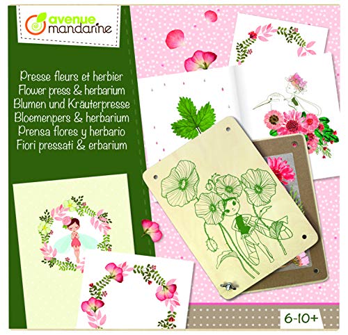 Avenue Mandarine CO175C Kreativset mit Blumen- und Kräuterpresse (einfache Anleitungen, die Kindern ermöglichen mit Spaß ihre Kreativität zu entwickeln und zu entfalten) 1 Pack von Avenue Mandarine