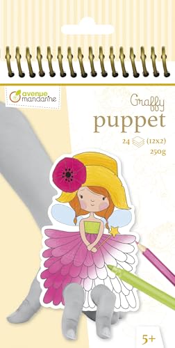 Avenue Mandarine GY007O Malblock Graffy Puppet, 250g Zeichenpapier mit je 12 Motiven x 2, ideal für Kinder ab 5 Jahren, 1 Stück, Feen von Avenue Mandarine