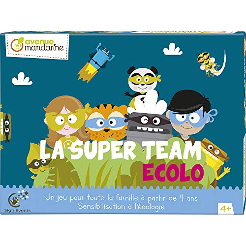 Avenue Mandarine JS003C - Multispiel Das Öko-Team, auf französisch, (2x Kartenspiele, 1 Puzzle mit 25 Teilen, 1x Quiz), ideal um die Kinder zum Umwelt zu sensibilisieren, ab 4 Jahren, 1 Stück von Avenue Mandarine