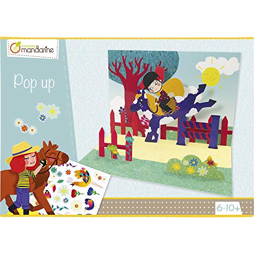 Avenue Mandarine KC034C Kreativset (mit 3 süße Pop-Up Karten für jede Gelegenheit zu kreieren, für alle kleine Reiter ab 6 Jahren geeignet) 1 Pack von Avenue Mandarine