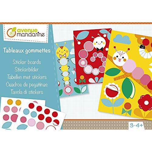 Avenue Mandarine KC103C - Kreativset Stickertafel Raupen, ideal ab 3 Jahren, 1 Set von Avenue Mandarine