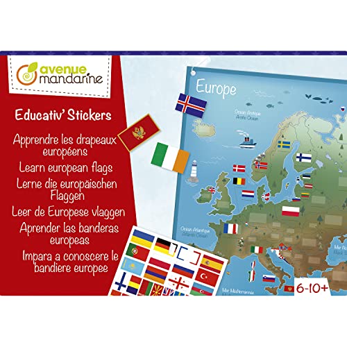 Avenue Mandarine KC138C - Kreativbox Educativ-Stickers, ideal ab 6 Jahren, Europakarte und Stickerbogen mit Europäische Flaggen, 1 Stück Avenue Mandarine KC138C - Kreativbox Educativ-Stickers, ideal ab 6 Jahren, Europakarte und Stickerbogen mit Europäische Flaggen, 1 Stück von Avenue Mandarine