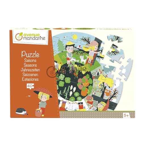 Avenue Mandarine PU007O Puzzle XXL, 40 Teile, mit Poster, ideal für Kinder ab 5 Jahren, 1 Stück, Jahreszeiten von Avenue Mandarine