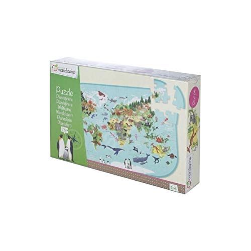 Avenue Mandarine PU014C Puzzle XXL, 72 Teile, mit Poster, ideal für Kinder ab 6 Jahren, 1 Stück, Weltkarte von Avenue Mandarine