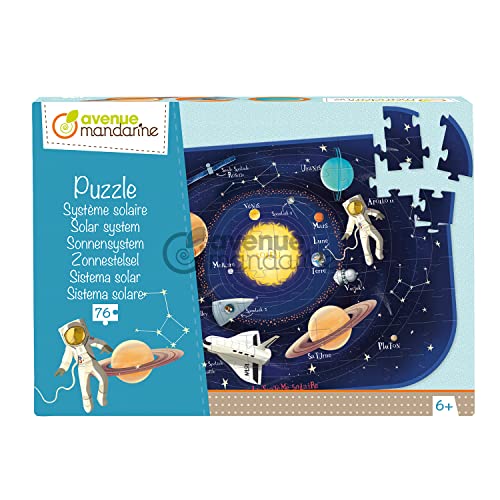 Avenue Mandarine PU017C Puzzle XXL (76 Teile, mit Poster, ideal für Kinder ab 6 Jahren) 1 Stück, Sonnensystem von Avenue Mandarine