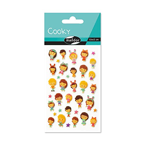 Maildor CY030O Packung mit Stickers Cooky 3D (1 Bogen, 7,5 x 12 cm, ideal zum Dekorieren, Sammeln oder Verschenken, Puppen) 1 Pack von Avenue Mandarine