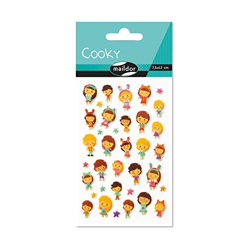 Maildor CY030O Packung mit Stickers Cooky 3D (1 Bogen, 7,5 x 12 cm, ideal zum Dekorieren, Sammeln oder Verschenken, Puppen) 1 Pack von Maildor