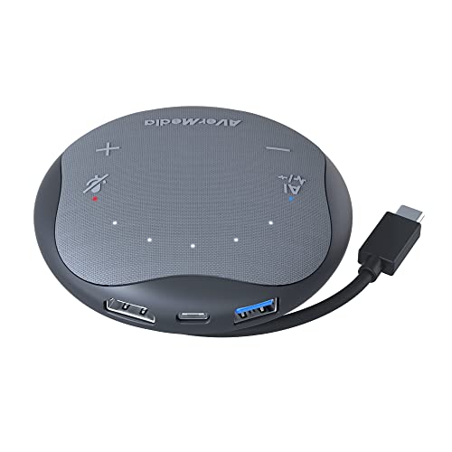 AVerMedia Pocket Speakerphone AS315, Funktioniert mit Zoom und Teams, USB-C-Dockingstation, tragbarem Konferenzlautsprecher und Mikrofon, KI-Rauschunterdrückung von AverMedia