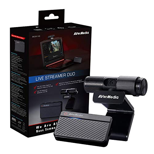 AverMedia - Live Streamer Duo Webcam Gaming Capture Card Bundle, Plug and Play, Aufnahmen in 1080p30, Podcasting, Livestreaming eingebaute Mikrofone (BO311D) von AverMedia
