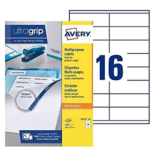 AVERY Boite de1600 étiquettes blanches multi usages 105x35mm ? pour laser. jet d'encre et copieur AVERY Boite de1600 étiquettes blanches multi usages 105x35mm ? pour laser. jet d'encre et copieur von Avery Dennison