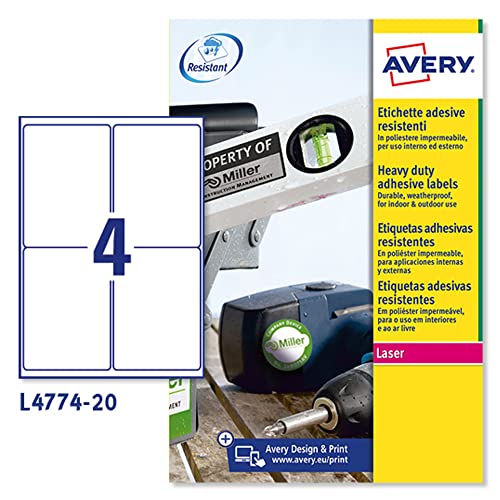 Avery Strapazierfähige Etiketten für Laserdrucker von Avery Dennsion Zweckform