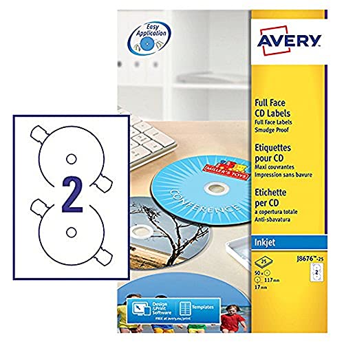 Avery CD-Etiketten vollflächig schnelltrocknend für Tintenstrahldrucker Avery CD-Etiketten vollflächig schnelltrocknend für Tintenstrahldrucker von Avery