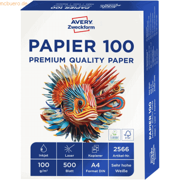 5 x Avery Zweckform Kopierpapier A4 beidseitig beschichtet satiniert 1 von Avery Zweckform