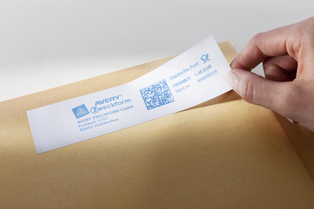 AVERY Zweckform Frankieretiketten 138,0 x 48,0 mm AVERY Zweckform Frankieretiketten 138,0 x 48,0 mm von Avery Zweckform