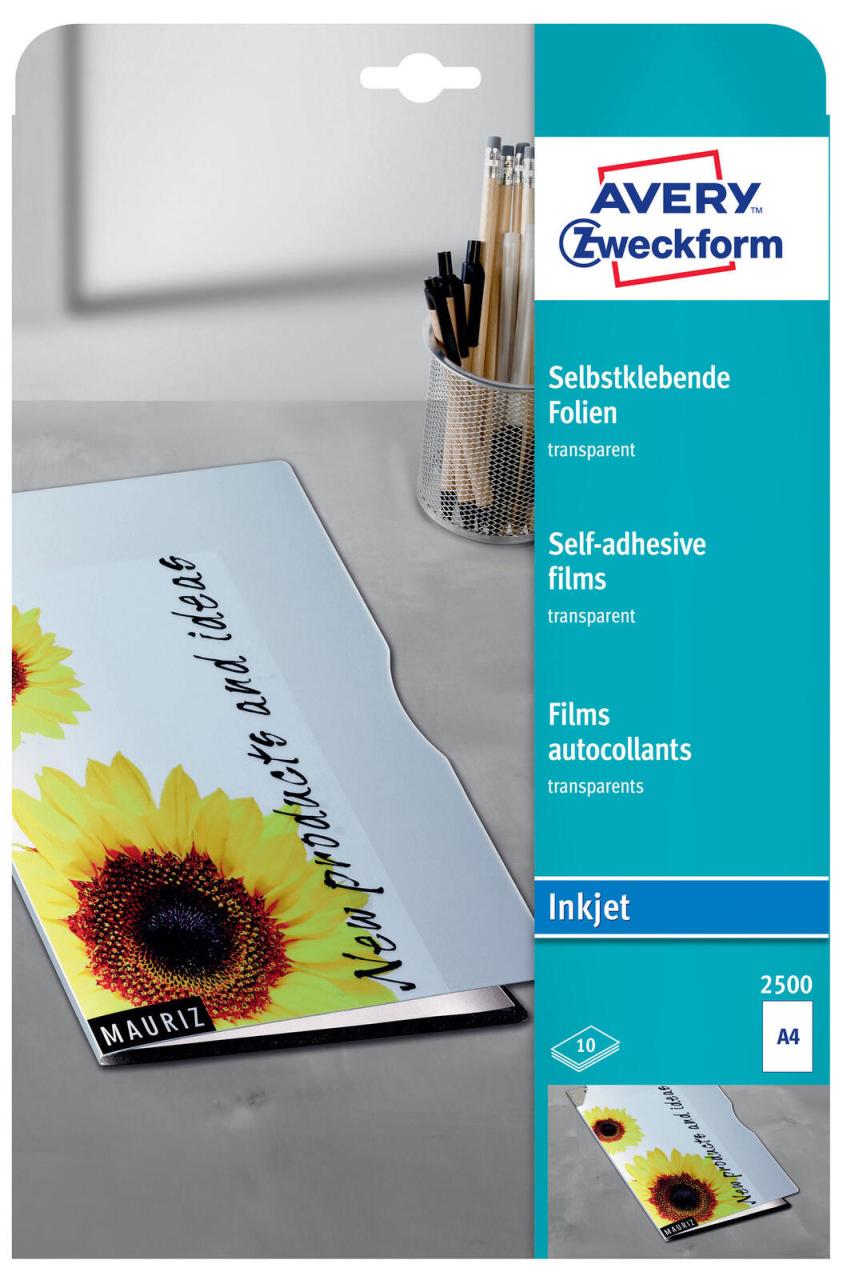 AVERY Zweckform InkJetfolien 2500 transparent von Avery Zweckform