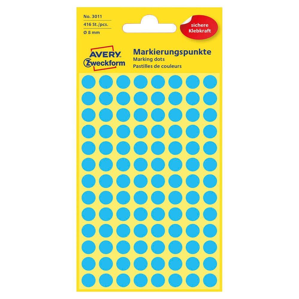 AVERY Zweckform Klebepunkte 3011 Ø 8,0 mm - blau von Avery Zweckform