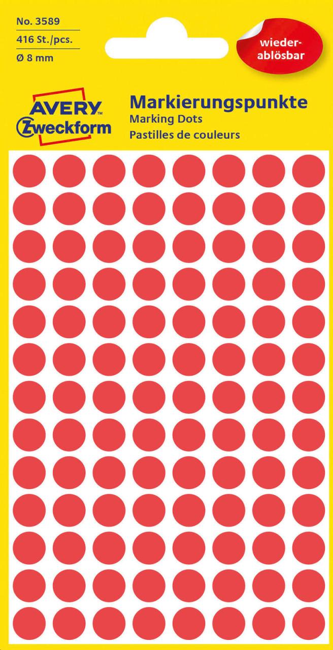 AVERY Zweckform Klebepunkte Ø 8,0 mm rot von Avery Zweckform