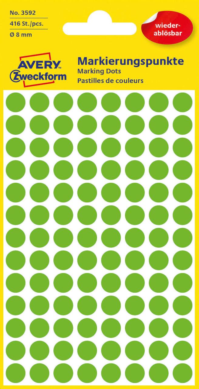 AVERY Zweckform Klebepunkte Ø 8,0 mm grün von Avery Zweckform