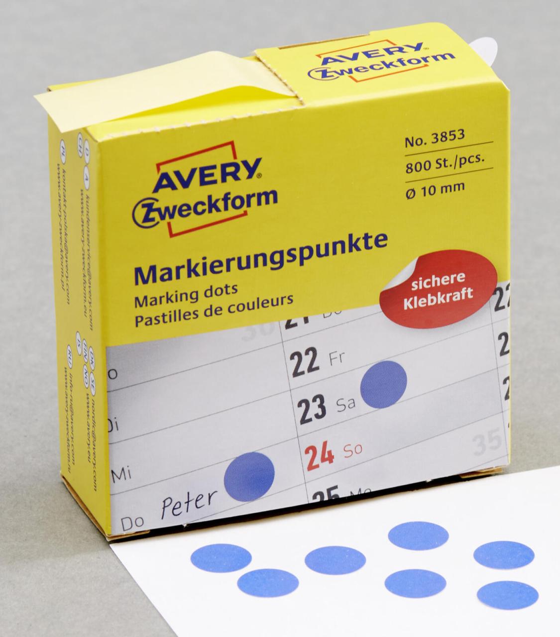 AVERY Zweckform Klebepunkte Ø 10,0 mm blau AVERY Zweckform Klebepunkte Ø 10,0 mm blau von Avery Zweckform