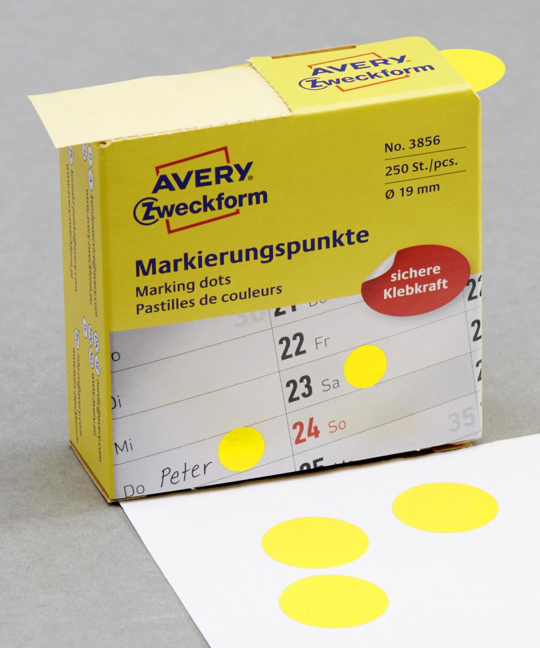 AVERY Zweckform Klebepunkte Ø 19,0 mm gelb AVERY Zweckform Klebepunkte Ø 19,0 mm gelb von Avery Zweckform