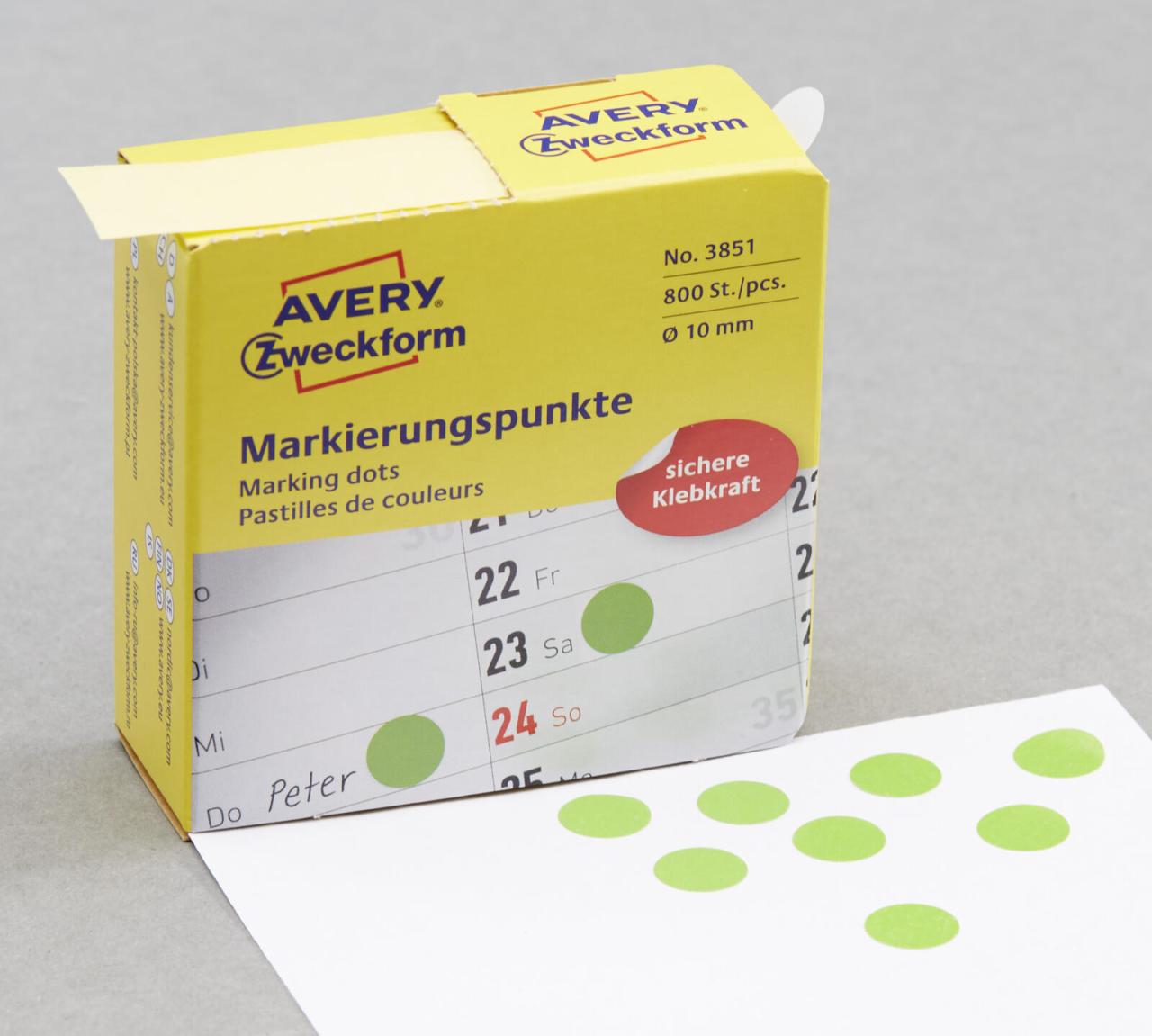 AVERY Zweckform Klebepunkte Ø 10,0 mm grün AVERY Zweckform Klebepunkte Ø 10,0 mm grün von Avery Zweckform