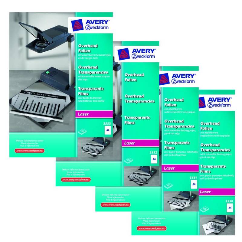 AVERY Zweckform Laserfolien 3552 transparent von Avery Zweckform