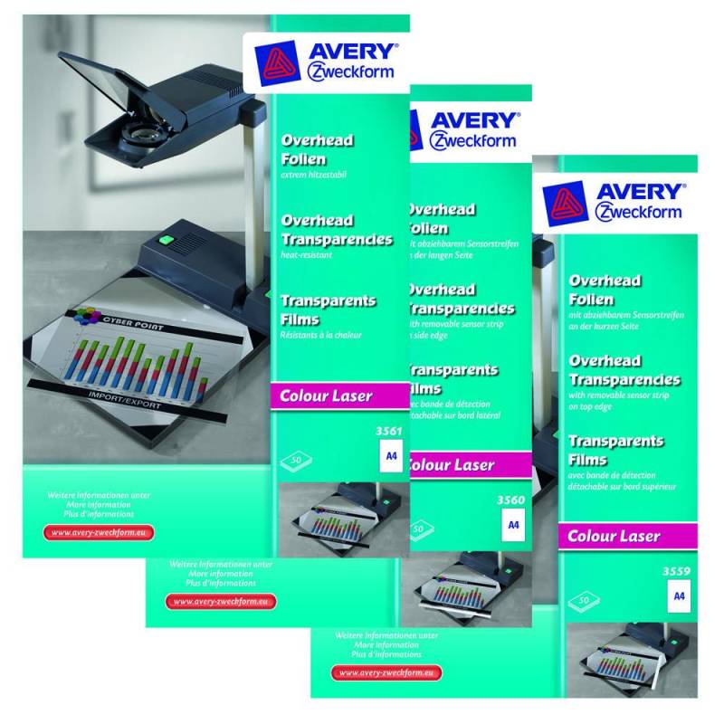 AVERY Zweckform Laserfolien 3559 transparent von Avery Zweckform