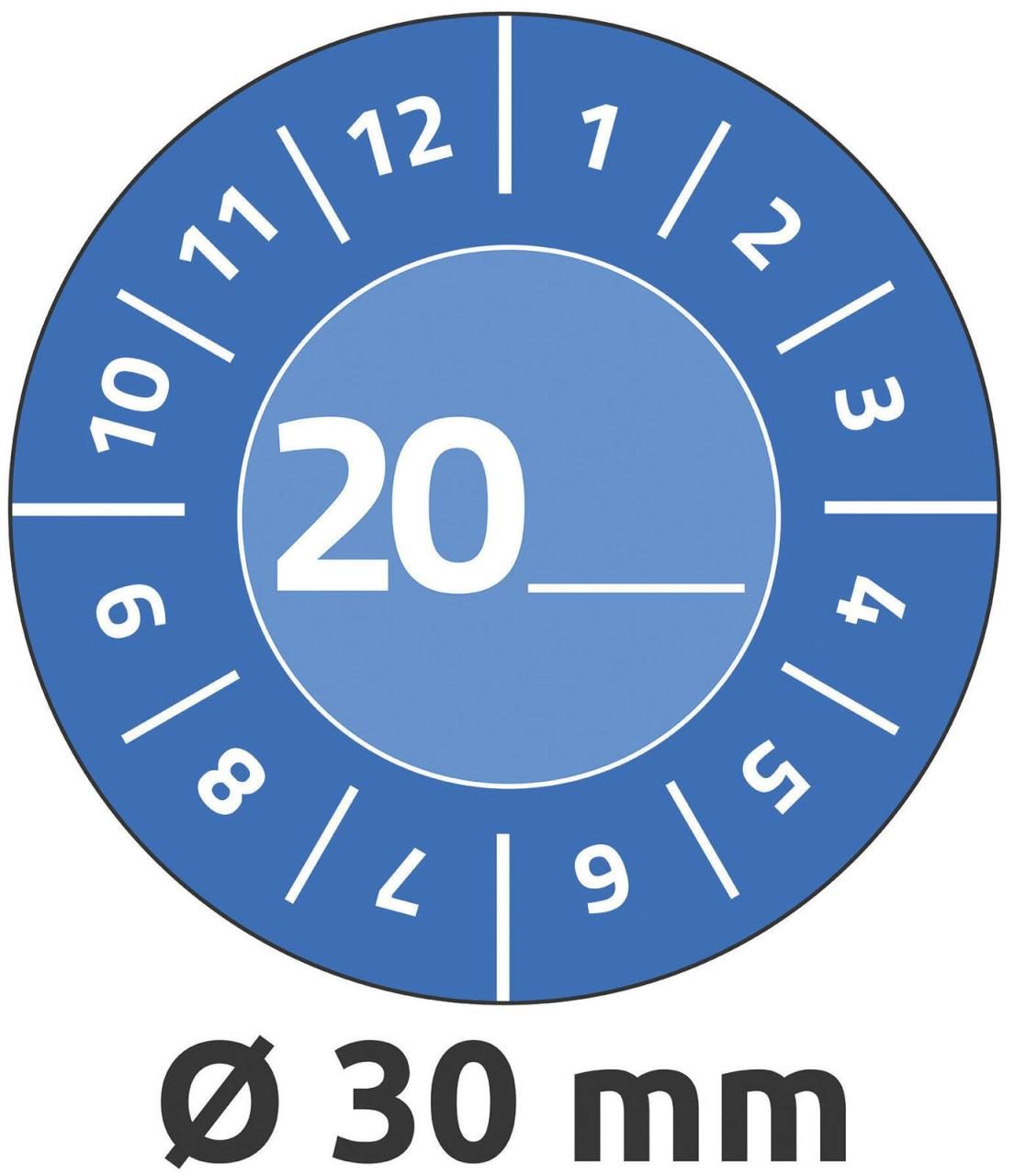 AVERY Zweckform Prüfplaketten Prüfplaketten/Jahreszahl 20__ 30,0 x 30,0 mm Blau von Avery Zweckform