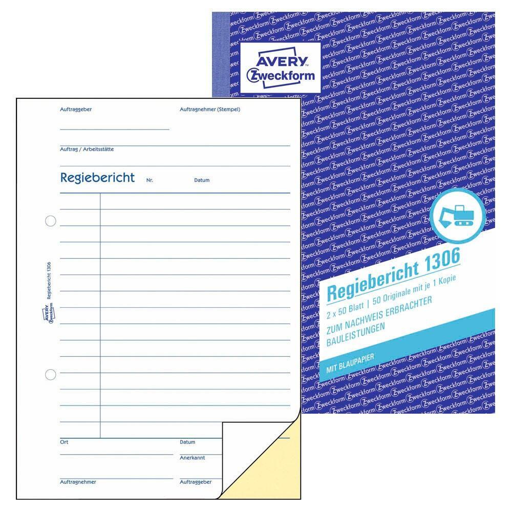 AVERY Zweckform Regiebericht Formularbuch - 1306 AVERY Zweckform Regiebericht Formularbuch - 1306 von Avery Zweckform