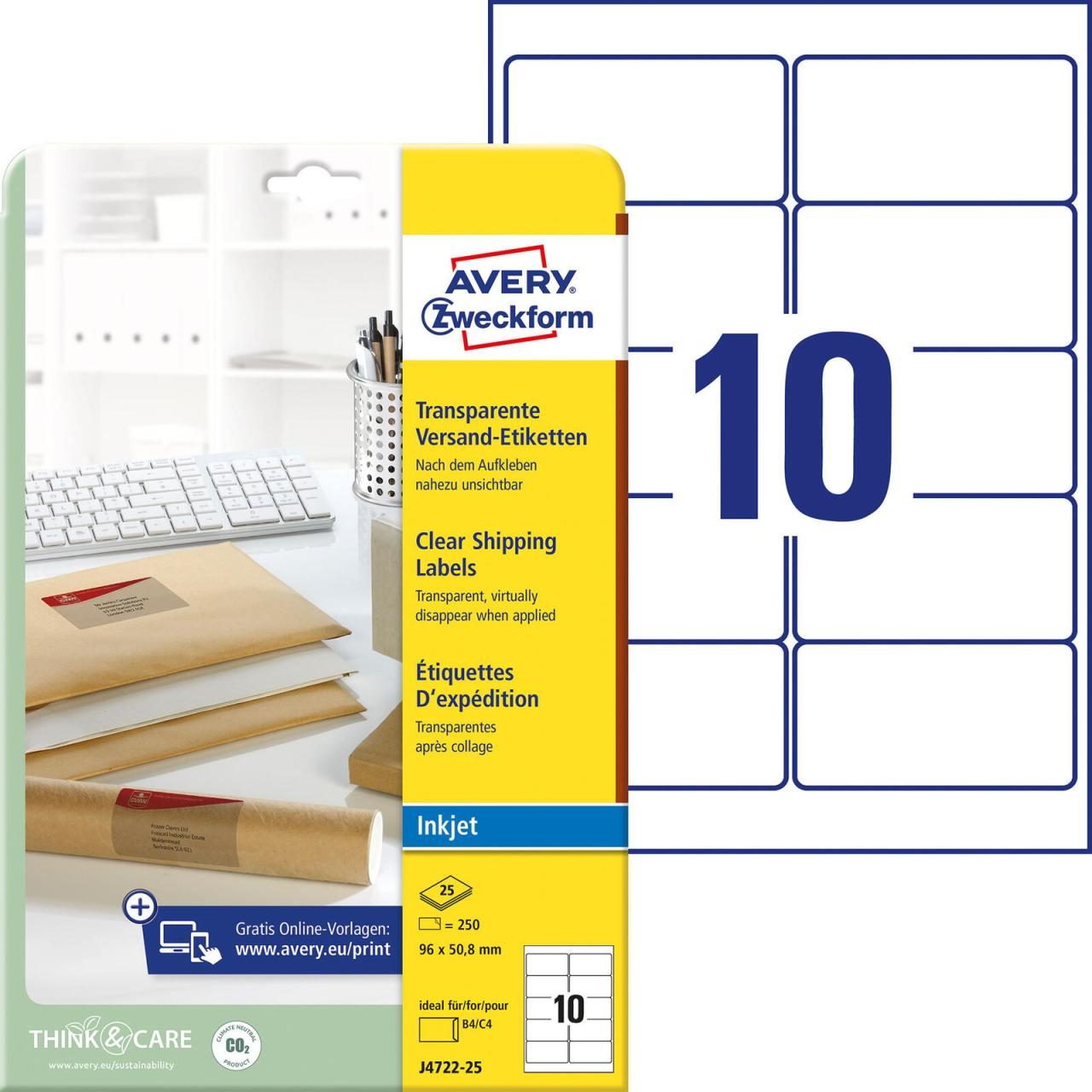 AVERY Zweckform Folien-Versandetiketten 96,0 x 50,8 mm AVERY Zweckform Folien-Versandetiketten 96,0 x 50,8 mm von Avery Zweckform
