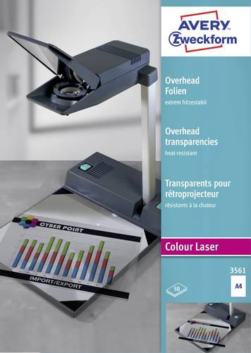 Avery-Zweckform 3561 Overhead-Projektor-Folie DIN A4 Laserdrucker, Farblaserdrucker, Kopierer, Farbk Avery-Zweckform 3561 Overhead-Projektor-Folie DIN A4 Laserdrucker, Farblaserdrucker, Kopierer, Farbk von Avery-Zweckform