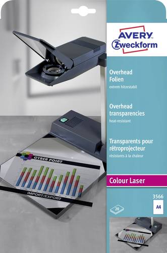 Avery-Zweckform 3566 Overhead-Projektor-Folie DIN A4 Laserdrucker, Farblaserdrucker, Kopierer, Farbk von Avery-Zweckform