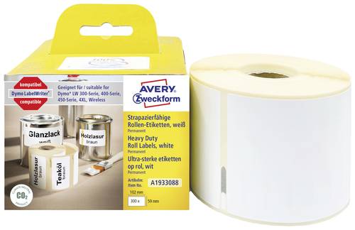 Avery-Zweckform Etiketten (Rolle) 102 x 59mm Folie Weiß 1 St. A1933088 Universal-Etiketten von Avery-Zweckform