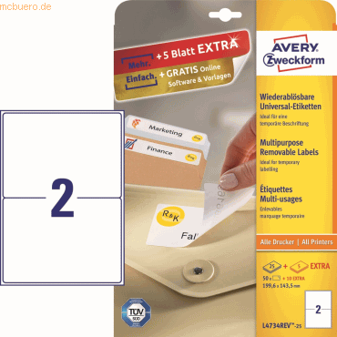 Avery Zweckform Etiketten Inkjet/Laser/Kopier 199,6x143,5mm weiß VE=60 Avery Zweckform Etiketten Inkjet/Laser/Kopier 199,6x143,5mm weiß VE=60 von Avery Zweckform