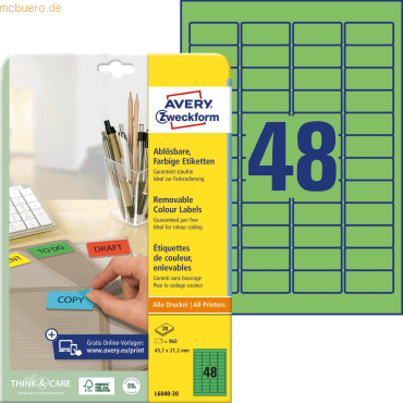 Avery Zweckform Etiketten Inkjet/Laser/Kopier 45.7x21.2mm Mini VE=960 Avery Zweckform Etiketten Inkjet/Laser/Kopier 45.7x21.2mm Mini VE=960 von Avery Zweckform