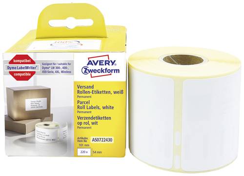 Avery-Zweckform Etiketten Rolle Kompatibel ersetzt DYMO, Seiko 99014, S0722430 101 x 54mm Papier Wei von Avery-Zweckform