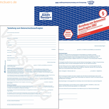 Avery Zweckform Formular Datenschutzbeauftragter A4 2 Seiten von Avery Zweckform