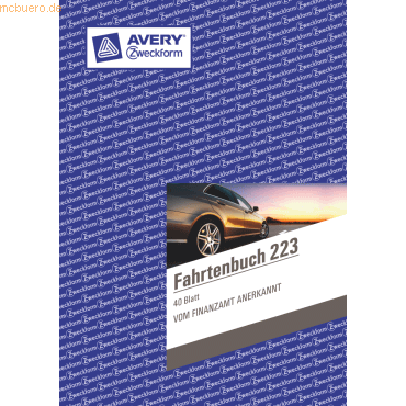 Avery Zweckform Formularbuch Fahrtenbuch A5 hoch VE=40 Blatt mit Ausfü von Avery Zweckform