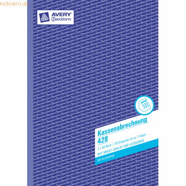 Avery Zweckform Formularbuch Kassenabrechnung A4 VE=2x50 Blatt mit Aus von Avery Zweckform