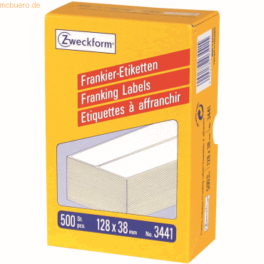 Avery Zweckform Frankieretiketten 128x38mm doppelt VE=500 Stück Avery Zweckform Frankieretiketten 128x38mm doppelt VE=500 Stück von Avery Zweckform